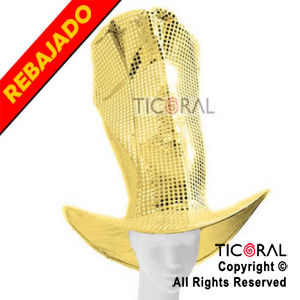 SOMBRERO GALERA ALTA ORO LENTEJUELA HS3093-1 x 1
